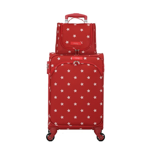Set od crvenog kofera na četiri kolača i kozmetičke torbice Lollipops Starry