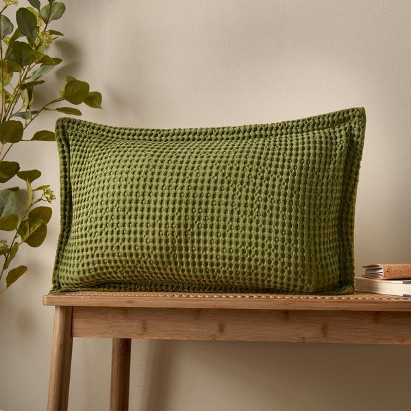 Pamučan ukrasni jastuk 30x50 cm Jaipur Chunky Waffle – Pineapple Elephant-image-1