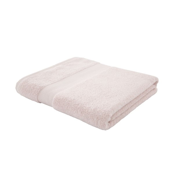 Svijetlo ružičasti pamučni ručnik s udjelom svile 100x150 cm - Bianca