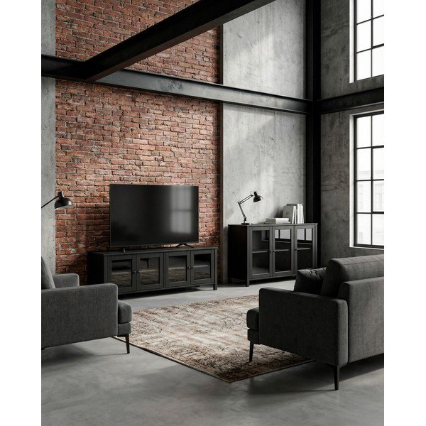 Crna vitrina od masivnog bora 142x80x40 cm Alessandra – Marckeric-image-4