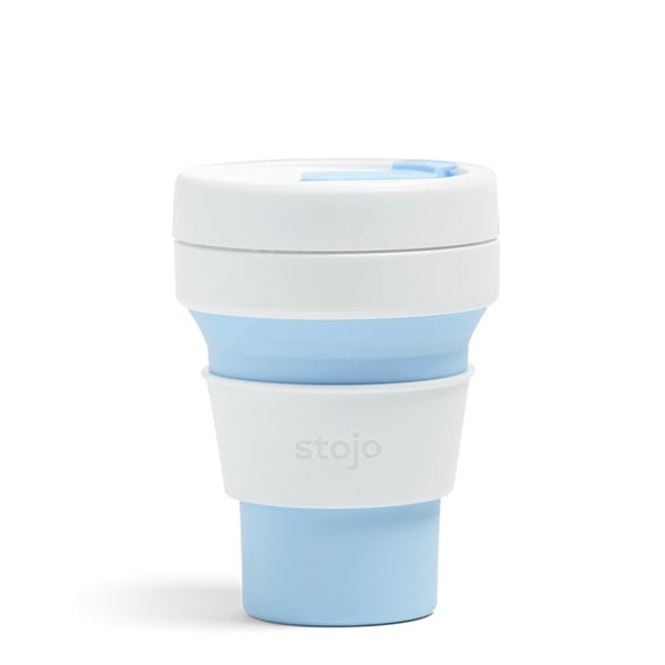 Bijelo-tamnoplava putna šalica Stojo Pocket Cup, 355 ml