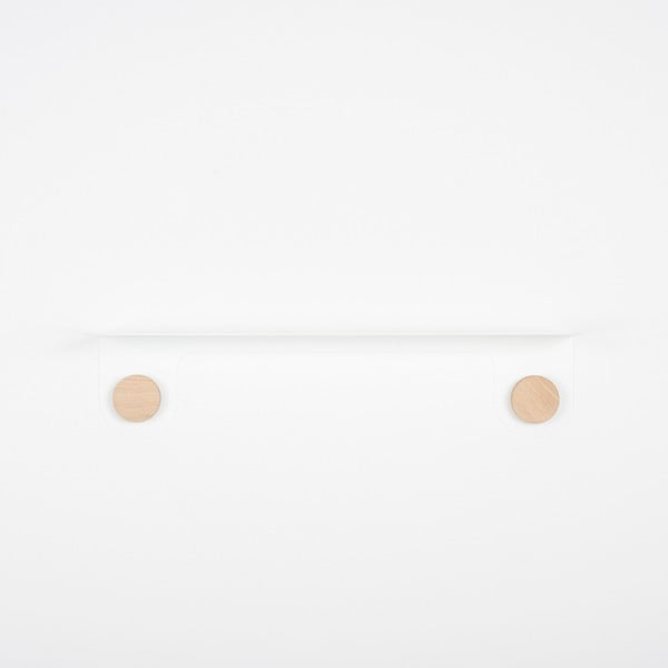Bijela zidna polica od čelika s detaljima od hrastovog drva s 2 kukice Gazzda Hook, duljina 60 cm-image-2