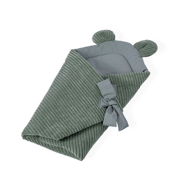 Zeleni pokrivač za povijanje od samta 35x65 cm – Meowbaby-image-1