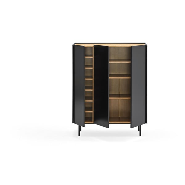 Crna visoka komoda u dekoru hrasta 95x120 cm Arista – Teulat-image-3