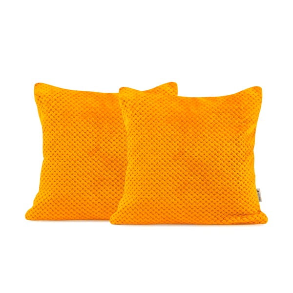 Set od 2 narančaste ukrasne jastučnice od mikrovlakana DecoKing Henry, 45 x 45 cm