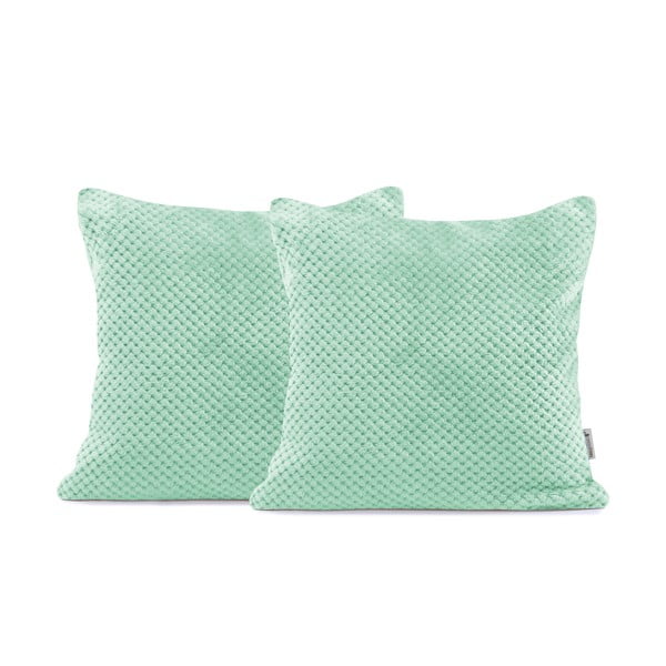 Set od 2 ukrasne navlake mento zelene boje za jastuk od mikrovlakana DecoKing Henry, 45 x 45 cm