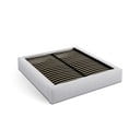 Svijetlo sivi tapecirani bračni krevet s prostorom za odlaganje s podnicom 160x200 cm Simon – Micadoni 