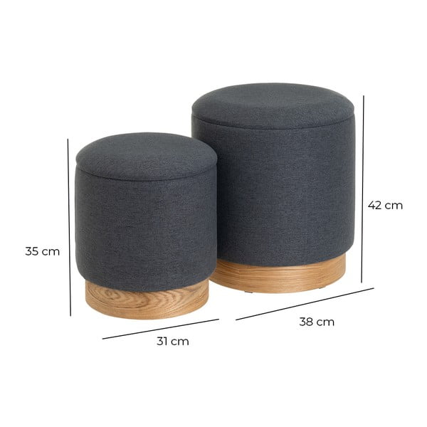 Tamno sivi taburei 2 kom – Casa Selección-image-4