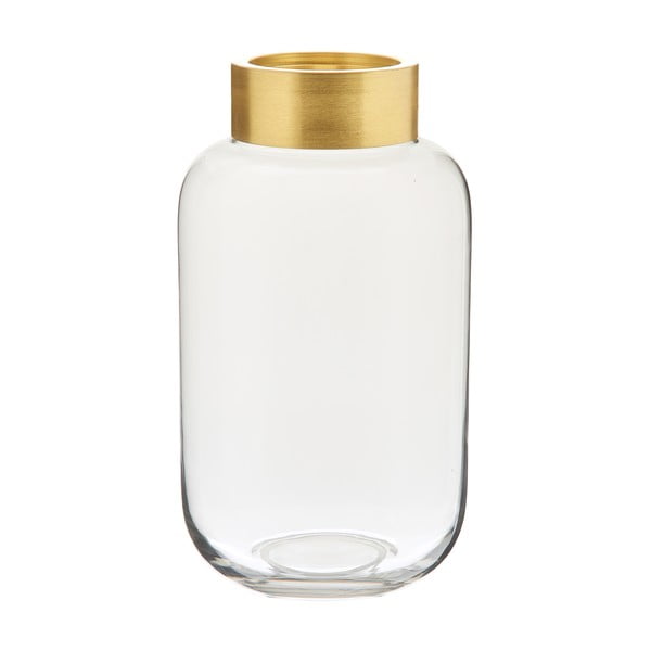 Staklena vaza s metalnim elementom u zlatnoj boji Westwing Collection Lori, visina 29 cm-image-2