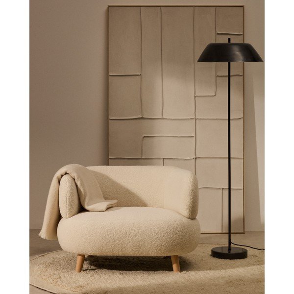 Bež fotelja od bouclé tkanine Luisa – Kave Home-image-1