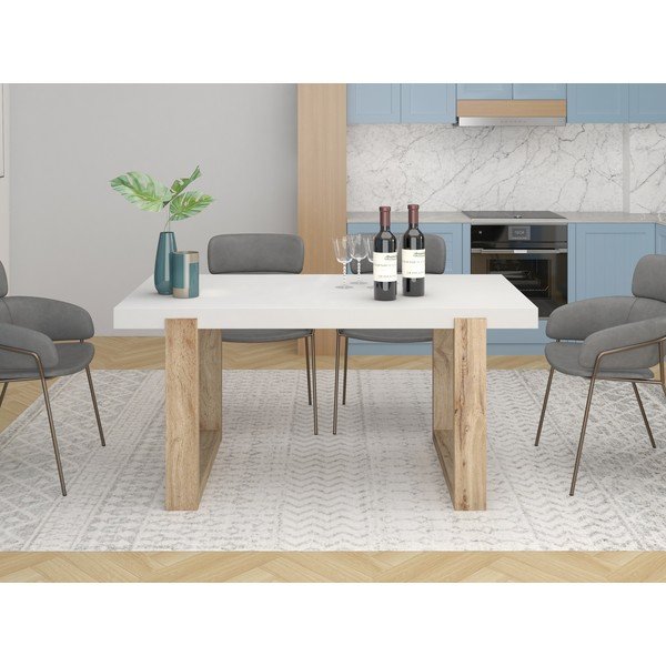 Bijeli blagovaonski stol 90x160 cm Solid – Støraa-image-1