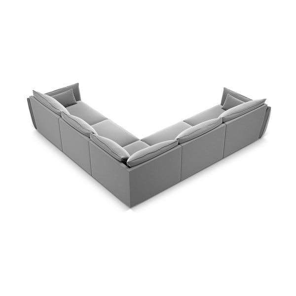 Svijetlo siva baršunasti kutna garnitura Vanda – Mazzini Sofas-image-3