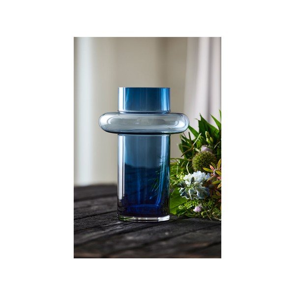 Tamnoplava staklena vaza Lyngby Glas Tube, visina 30 cm-image-4