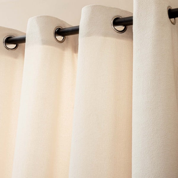 Krem zavjesa od boucle tkanine 140x260 cm Winona – douceur d'intérieur-image-2