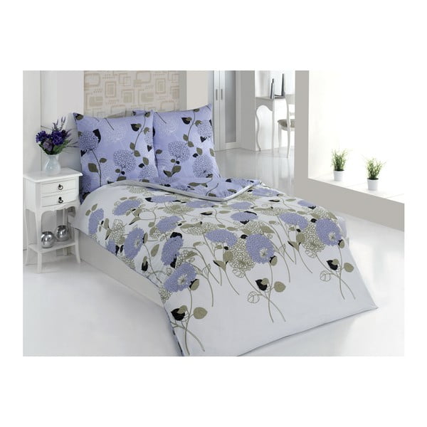 Posteljina sa jastukom Viven Lilac, za krevet za jednu osobu, 135x200 cm