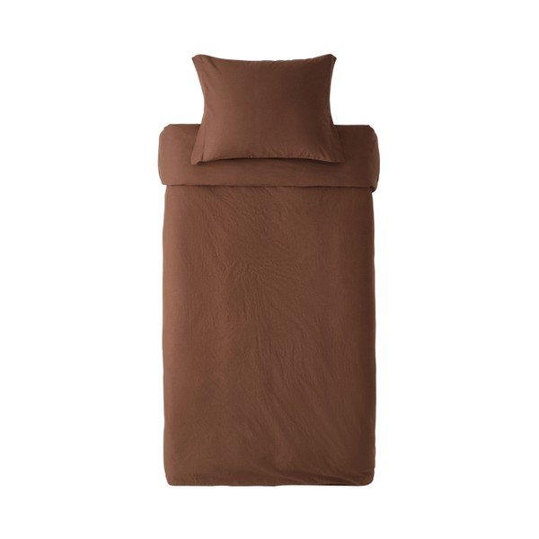 Smeđa posteljina za krevet za jednu osobu od organskog pamuka 150x200 cm Juliette – Ellos Home