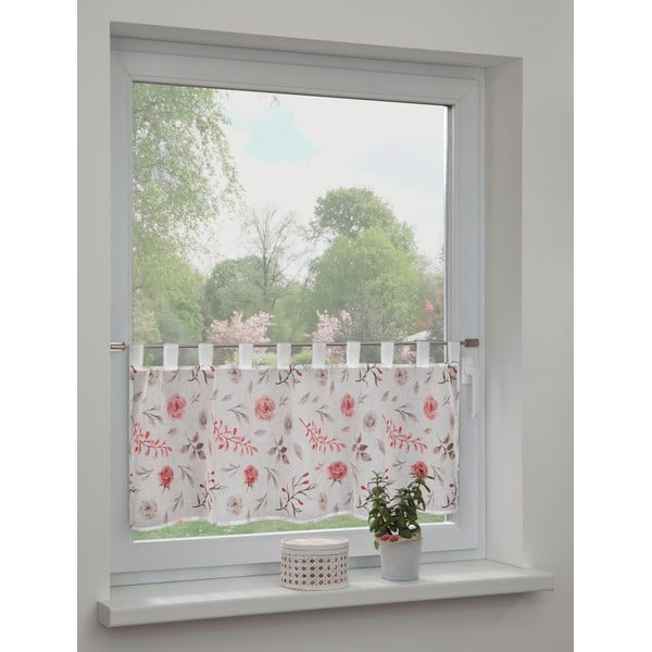 Bijela/ružičasta prozirna zavjesa 135x45 cm Rose – Sehlbach-image-1