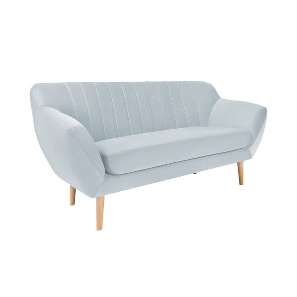 Svijetloplava sofa od baršuna Mazzini Sofas Sardaigne, 158 cm-image-1