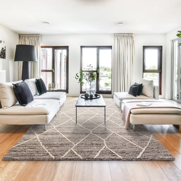 Sivi vuneni tepih 200x290 cm Noah – Asiatic Carpets-image-1