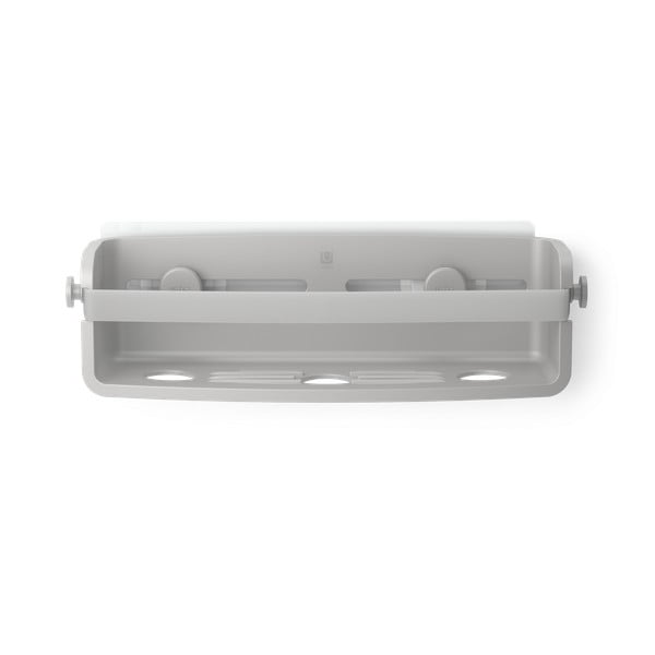 Siva samoljepljiva kupaonska polica od reciklirane plastike Flex Adhesive – Umbra