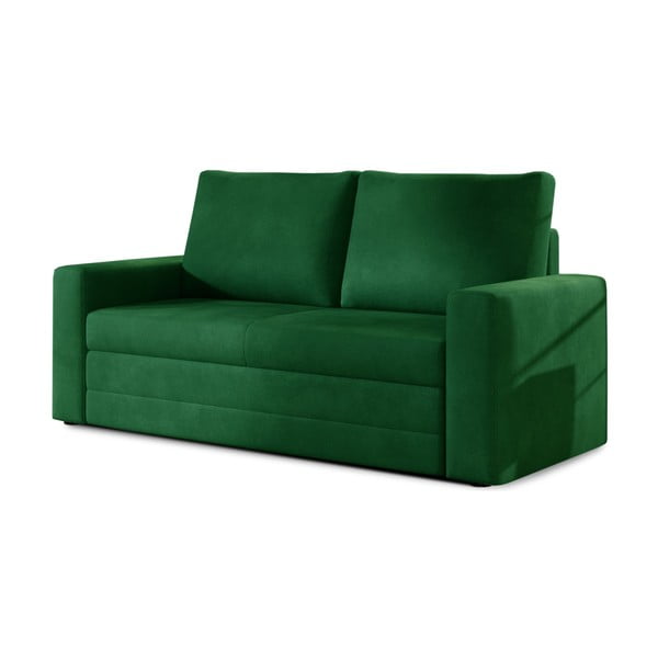 Zelena baršunasti sklopiva/s prostorom za odlaganje sofa 151 cm Wave – ELTAP