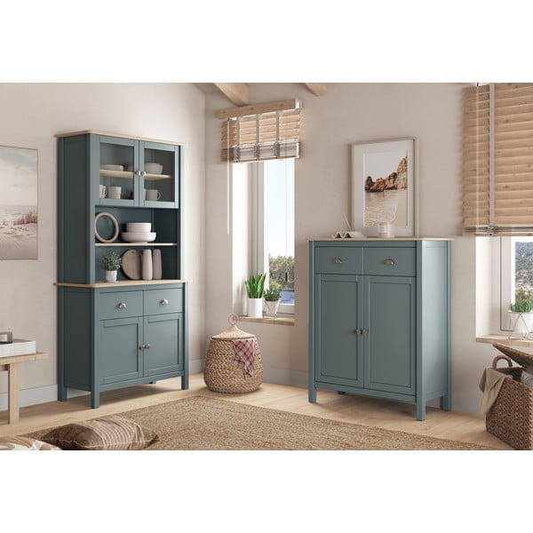 Kredenc prljavo zeleni od masivnog bora 90x180,5x40 cm Misti – Marckeric-image-1