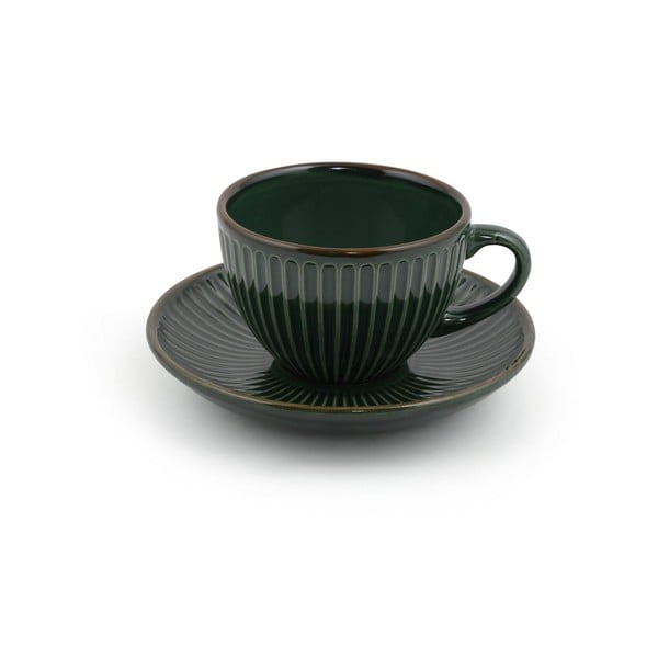 Tamno zelene keramičke šalice u setu 6 kom 0.21 l – Hermia-image-2