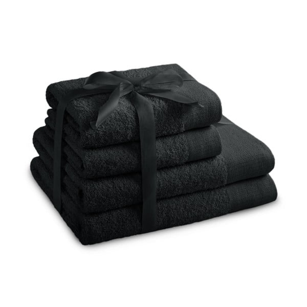Crni pamučni set ručnika 4 kom od frotira Amari – Restilo