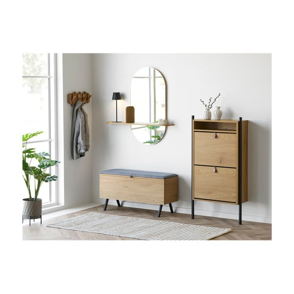 Preklopni ormarić za cipele u dekoru hrasta u prirodnoj boji 62x118x26 cm Barco – House Nordic-image-2