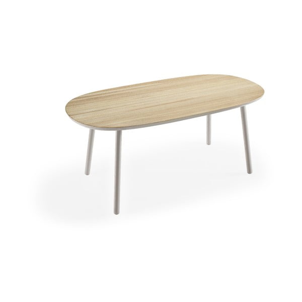 Blagovaonski stol od jasenovog drveta sa sivim nogama EMKO Naive, 180 x 90 cm