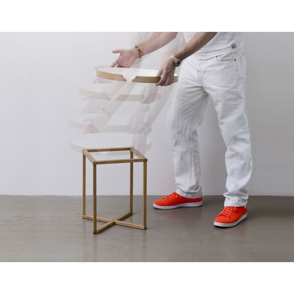 Stolić od hrastovog drveta s odvojivom pločom Wireworks Damieh, 45x45 cm-image-1