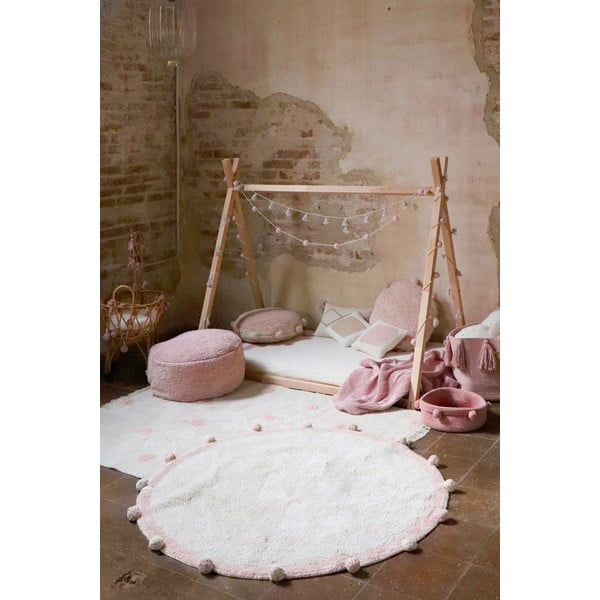 Krem periv/ručno rađen pamučan dječji tepih ø120 cm Bubbly Vintage Nude – Lorena Canals-image-3