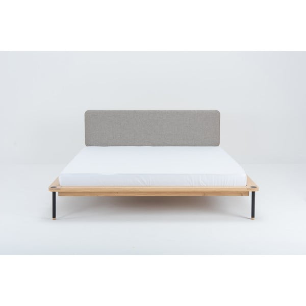 Bračni krevet od hrastovog drveta Gazzda Fina Nero, 140 x 200 cm-image-3