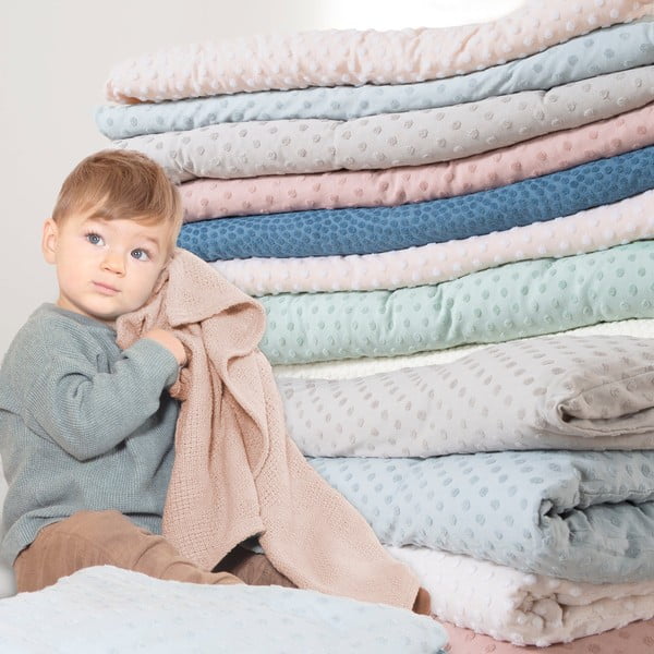 Bež pamučna pletena deka za bebe 80x80 cm Frosty Almond – Roba-image-4