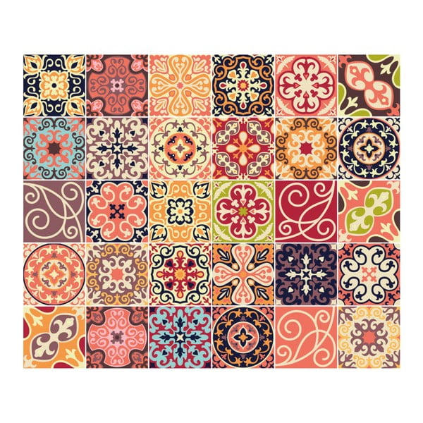 Set s 30 zidnih naljepnica Ambiance Cement Tiles La Valette, 10 x 10 cm-image-2