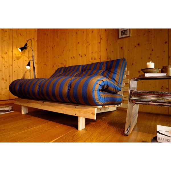 Plava/smeđa sklopiva sofa 140 cm Roots – Karup-image-4