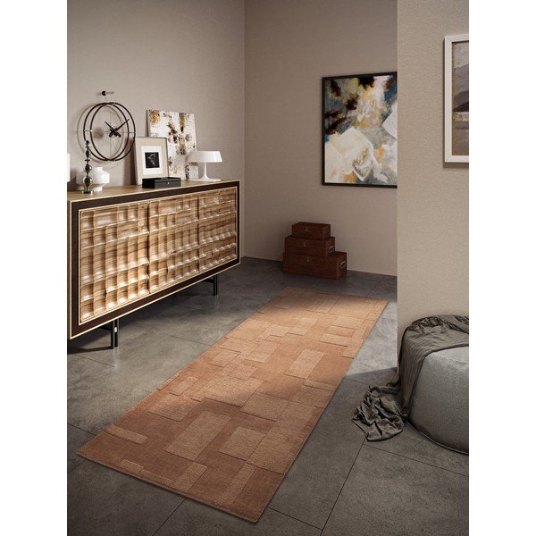 Smeđa ručno rađena vunenia staza 80x250 cm Wilhelmine – Villeroy&Boch-image-1