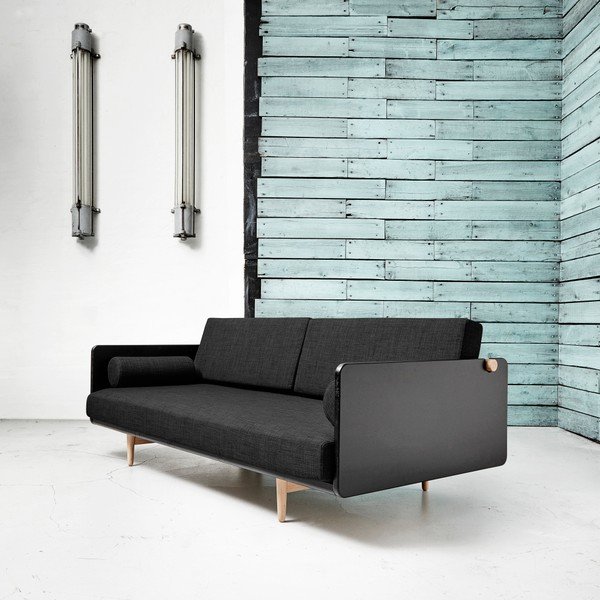 Sofa na razvlačenje Karup Deva Black / Raw Oak / Dark-image-1