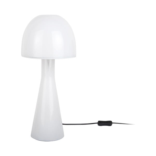 Bijela stolna lampa sa staklenim sjenilom (visina 45 cm) Bombin – Leitmotiv