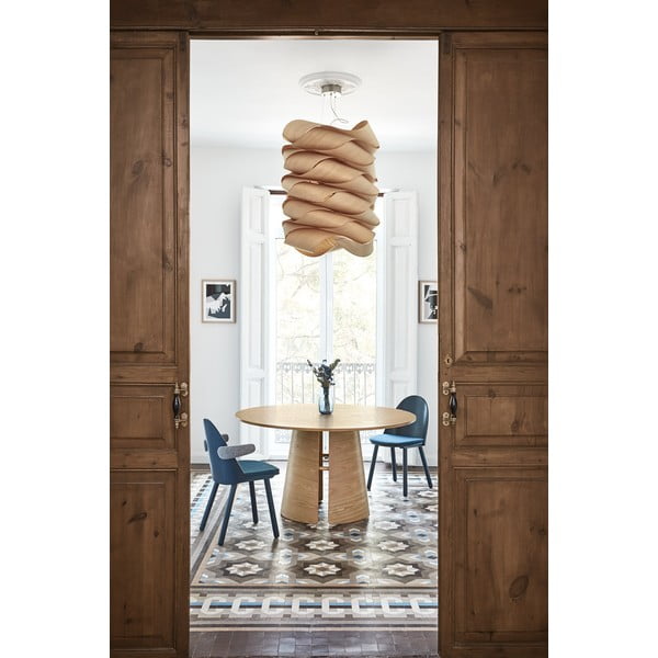 Okrugao blagovaonski stol u dekoru hrasta u prirodnoj boji ø 137 cm Cep – Teulat-image-1