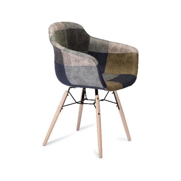 Siva stolica za blagovanje s bukovim nogama Furnhouse Flame Patch-image-2