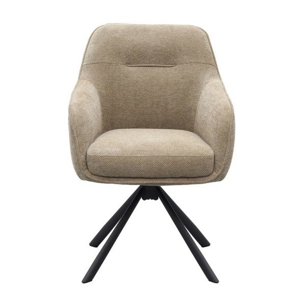 Smeđe-siva podstavljena blagovaonska stolica s naslonima za ruke Avola – Unique Furniture-image-1