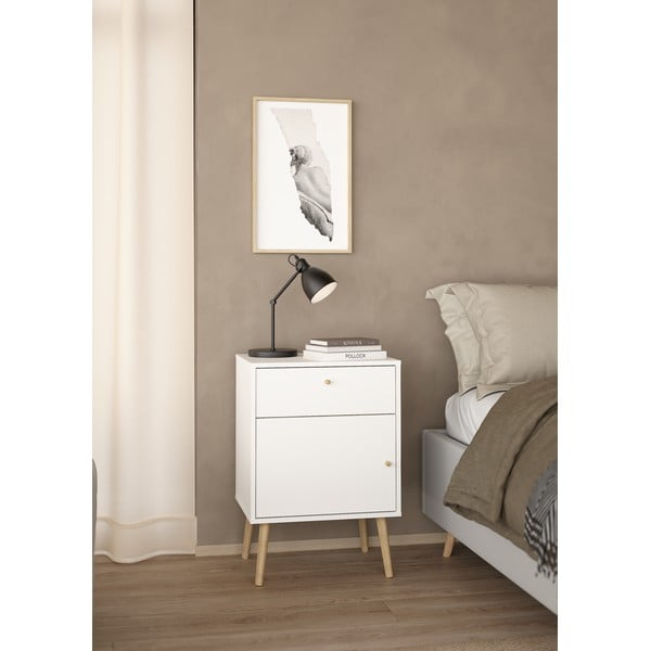 Bijeli noćni ormarić Bodo – Tvilum-image-1