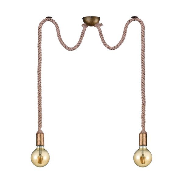 Mjedena viseća svjetiljka ø 12 cm Rope – Trio