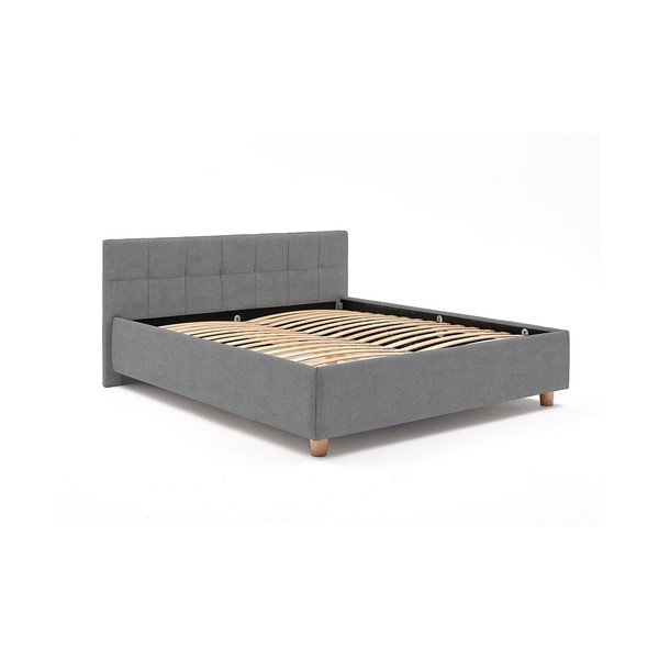 Plavo-sivi bračni krevet s podnicama i prostorom za odlaganje ProSpánek Leda, 180 x 200 cm-image-2