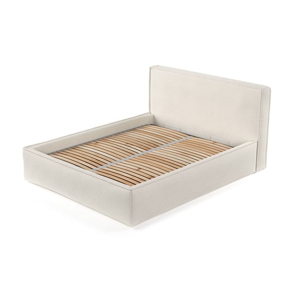 Bež tapecirani bračni krevet s prostorom za odlaganje s podnicom 160x200 cm Lounge L – Maison de Rêve-image-3