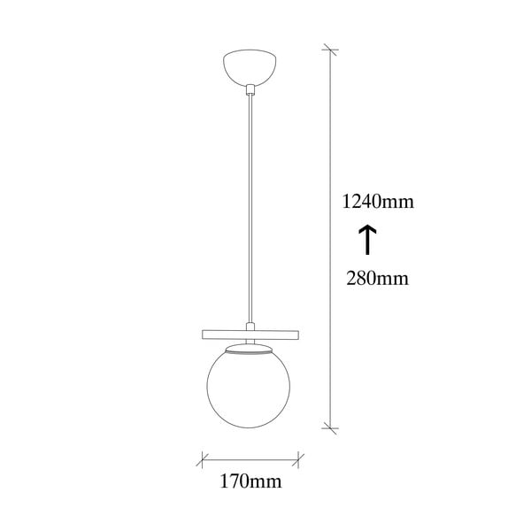 Bijela/crna viseća svjetiljka sa staklenim sjenilom ø 15 cm Üzüm – Opviq lights-image-3