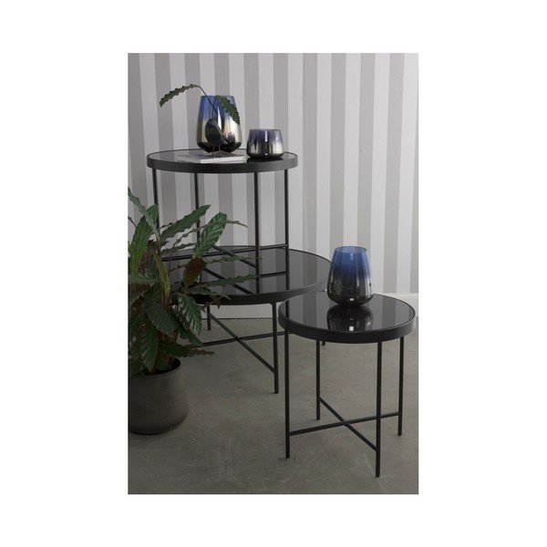 Leitmotiv Glatki crni pomoćni stolić, ⌀ 42,5 cm-image-1