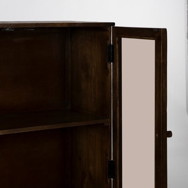 Smeđa vitrina od masivnog manga 80x140x40 cm Ravi – Ixia-image-3