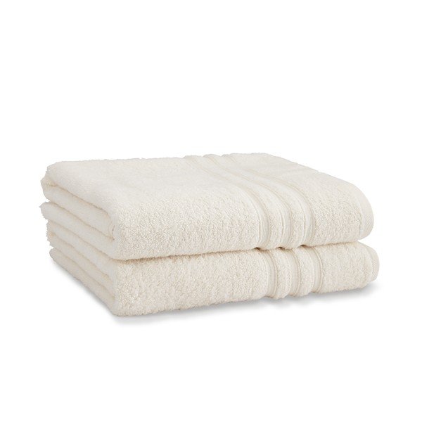 Krem pamučni ručnici u setu 2 kom od frotira 90x140 cm Zero Twist – Catherine Lansfield